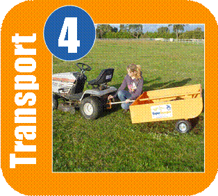 Attach the trailer to your mower or quad bike and transport the waste to a dump site. 