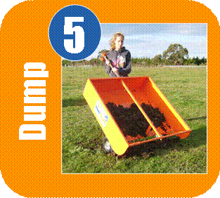 Simply tilt the trailer to dump the waste. Ideal for smaller paddocks and yards where regular cleaning is essential.